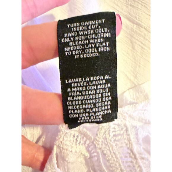 Zac & Rachel White Women’s Loose Peasant Blouse Ruffle Sleeve Hem Plus Size 2X - Picture 11 of 11